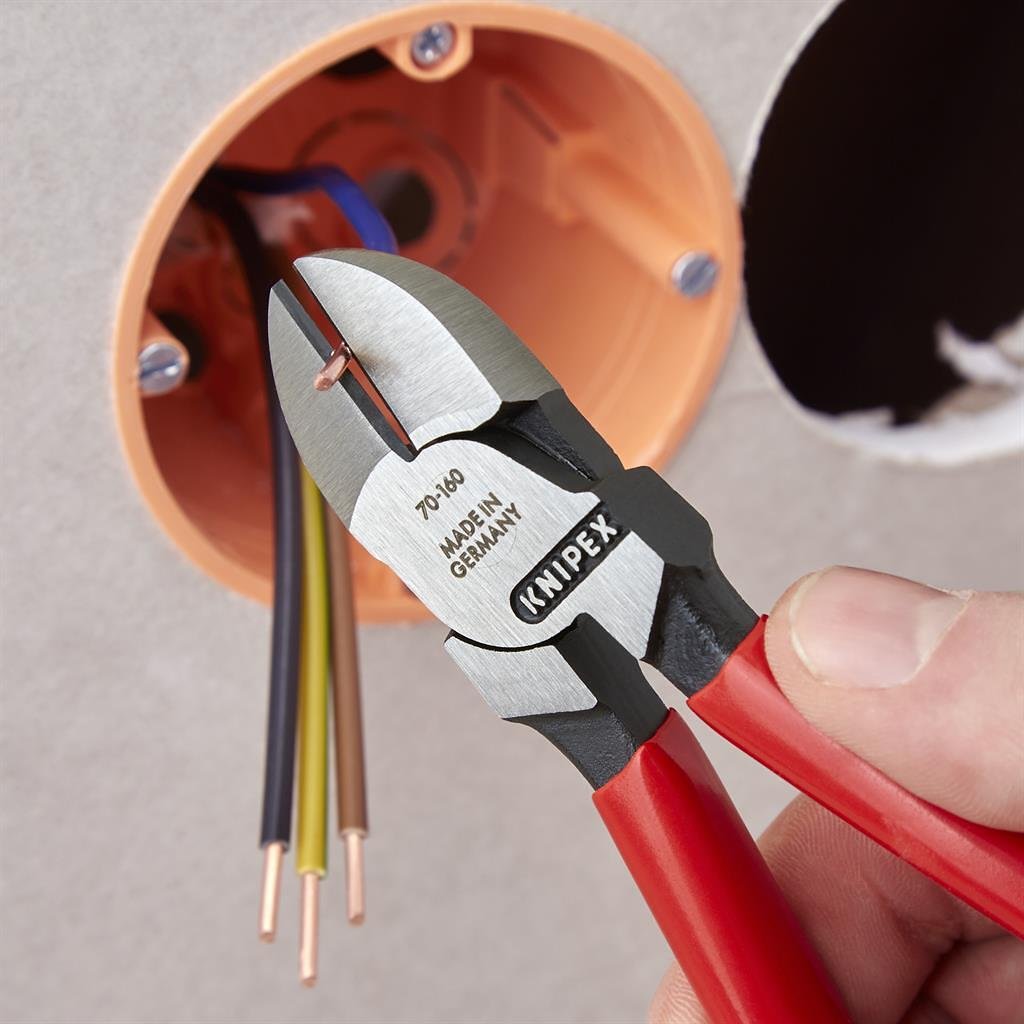 Клещи диагонални резачки, червена ръкохватка 160мм, Knipex - K7001160