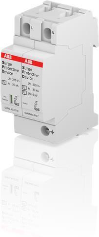 Катоден отводител тип 2 OVR 40kA 275V 1P+N ABB, 2CTB803972R1100