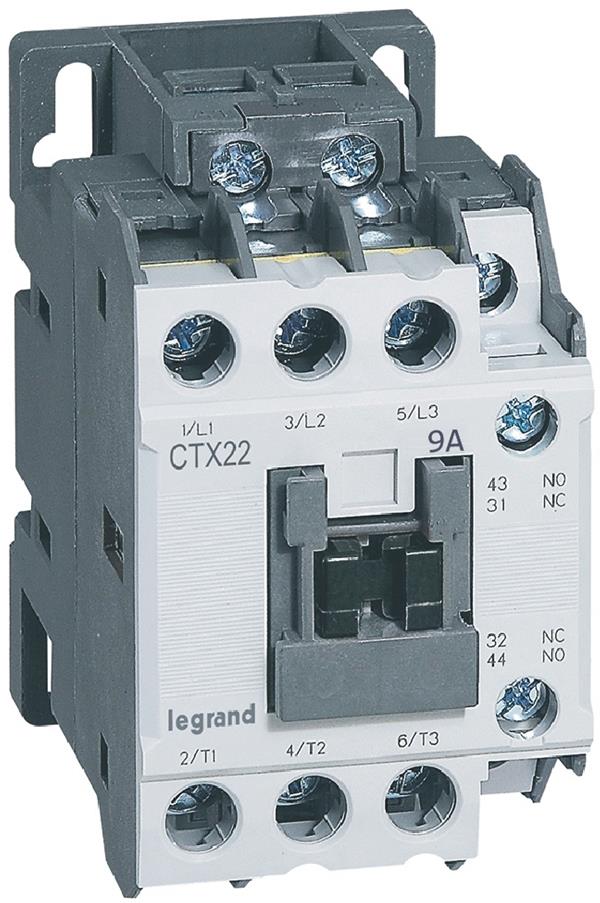 Контактор CTX3-22 3P 4kW (9A AC-3) 1NO-1NC 24V 50/60Hz Legrand, LEGRAND НИСКО НАПРЕЖЕНИЕ, 416080