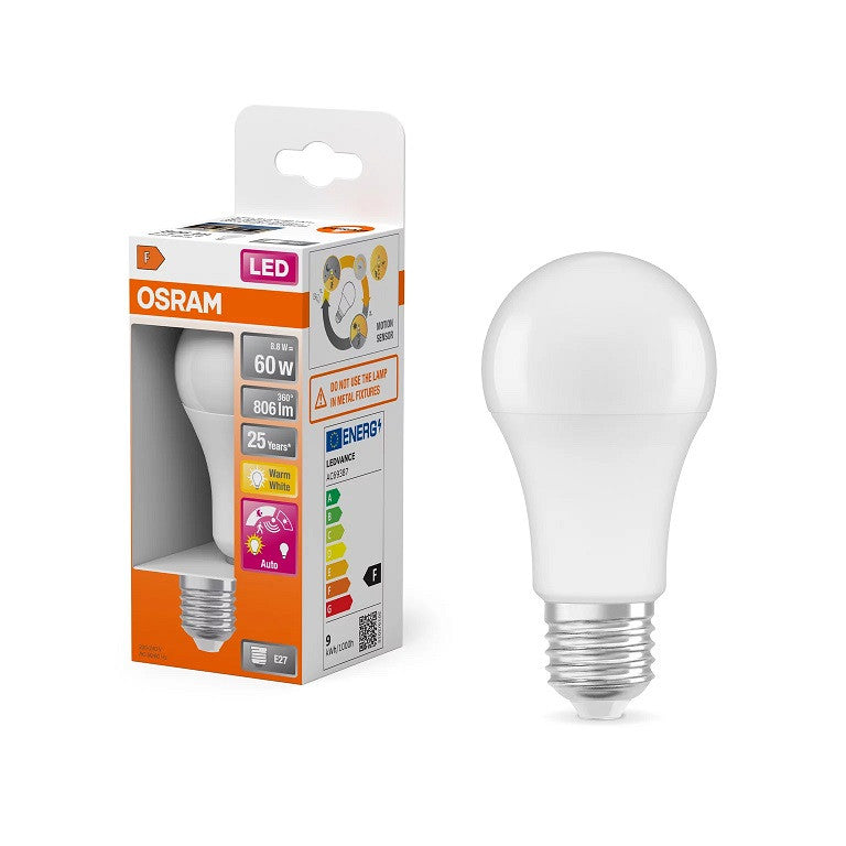 LED ЛАМПИ CLA60 MOTION SENSOR  9W/827 230V E27 BOX LEDVANCE