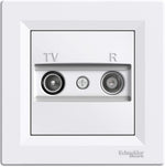 Розетка TV/R крайна 1dB моноблок цвят Бял Asfora SE, SCHNEIDER ELECTRIC, EPH3300121