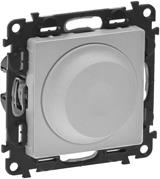 Димер ротативен R=5-300W L=5-300VA LED=5-75W цвят алуминий Valena Life Legrand, LEGRAND, 752360