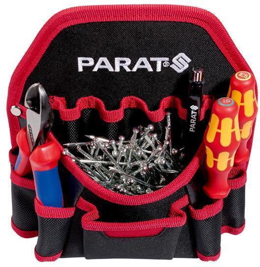Чанта за колан PARABELT Nail Pocket с 6 джоба за инструменти и колан черна с червен кант PARAT, 5990834991