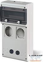 Табло за индустриални контакти и DIN модули IP66, UV, PG вход, серия BLOCK (10 DIN, 2х16A или 32A и 4хшуко) Scame-632.4530-000