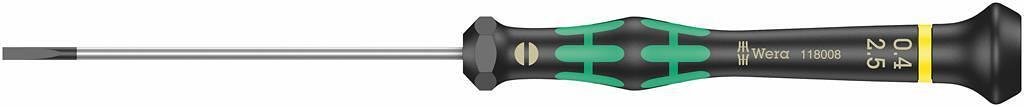 Отвертка шлиц 0.40x2.5x80, зелено-черна ръкохватка, 2035 Kraftform Micro Wera - W118008