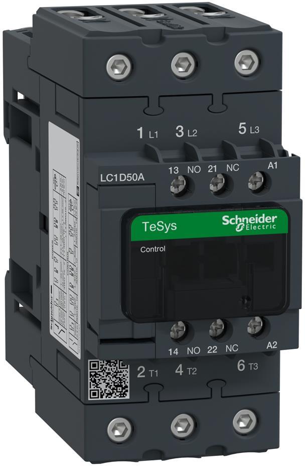 Контактор TeSys D 3P 22kW (50A AC-3) 1NO-1NC 380V 50/60Hz EverLink SE, SCHNEIDER ELECTRIC НИСКО НАПРЕЖЕНИЕ, LC1D50AQ7