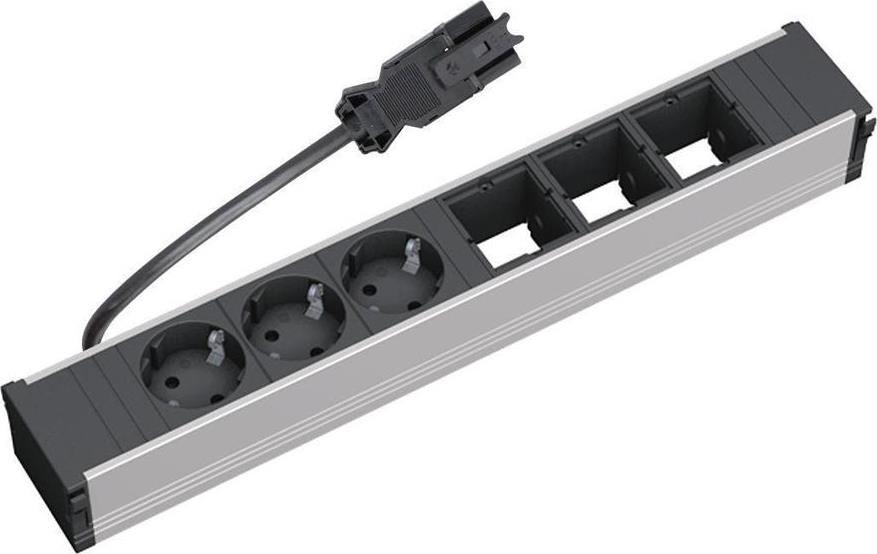 Модул за CONI 6M с 3х Шуко и 3х празни модула, цвят Черен, Bachmann, BACHMANN, B912.006