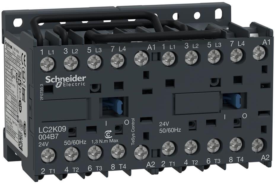 Контактор реверсивен TeSys K 4P 4kW (20A AC-1) 220V 50/60Hz SE, SCHNEIDER ELECTRIC НИСКО НАПРЕЖЕНИЕ, LC2K09004M7