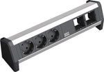 Модул DESK 1 с 3х Шуко и 2х празни модула, цвят Черен, Bachmann, BACHMANN, B902.001