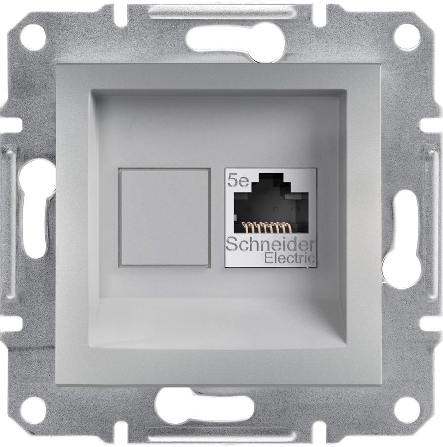 Розетка RJ45 UTP cat.5е цвят Алуминий Asfora SE, SCHNEIDER ELECTRIC, EPH4300161