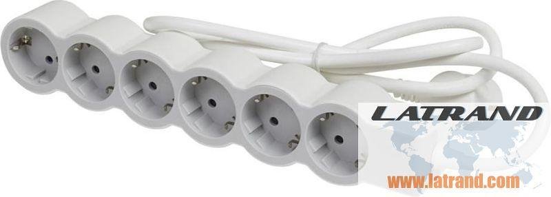 Разклонител БЯЛ 6x2P+E с кабел 5 метра / 1.5mm2 Standard NEW Legrand 694572