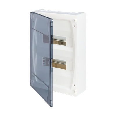 Табло за открит монтаж 2х12мод. SecoraLine с прозрачна врата и Н и РЕ клеми ABB, 4TBD640018C0100