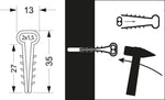 Дюбел USMP 1 за мостов кабел 2х1.5мм2 с отвор 6-7мм /100бр./ Elektro-Plast, ELEKTRO-PLAST крепежи, 16.111