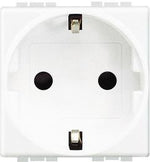 Контакт ШУКО 2P+E 2 мод. 16A цвят Бял LL Bticino, BTICINO, N4141