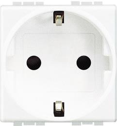 Контакт ШУКО 2P+E 2 мод. 16A цвят Бял LL Bticino, BTICINO, N4141