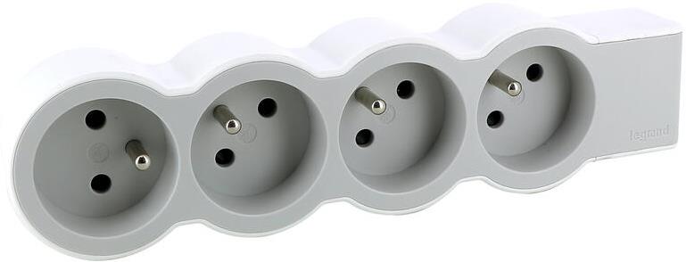 Разклонител БЯЛ 4x френски стандарт без кабел Standard NEW Legrand, LEGRAND, 49497