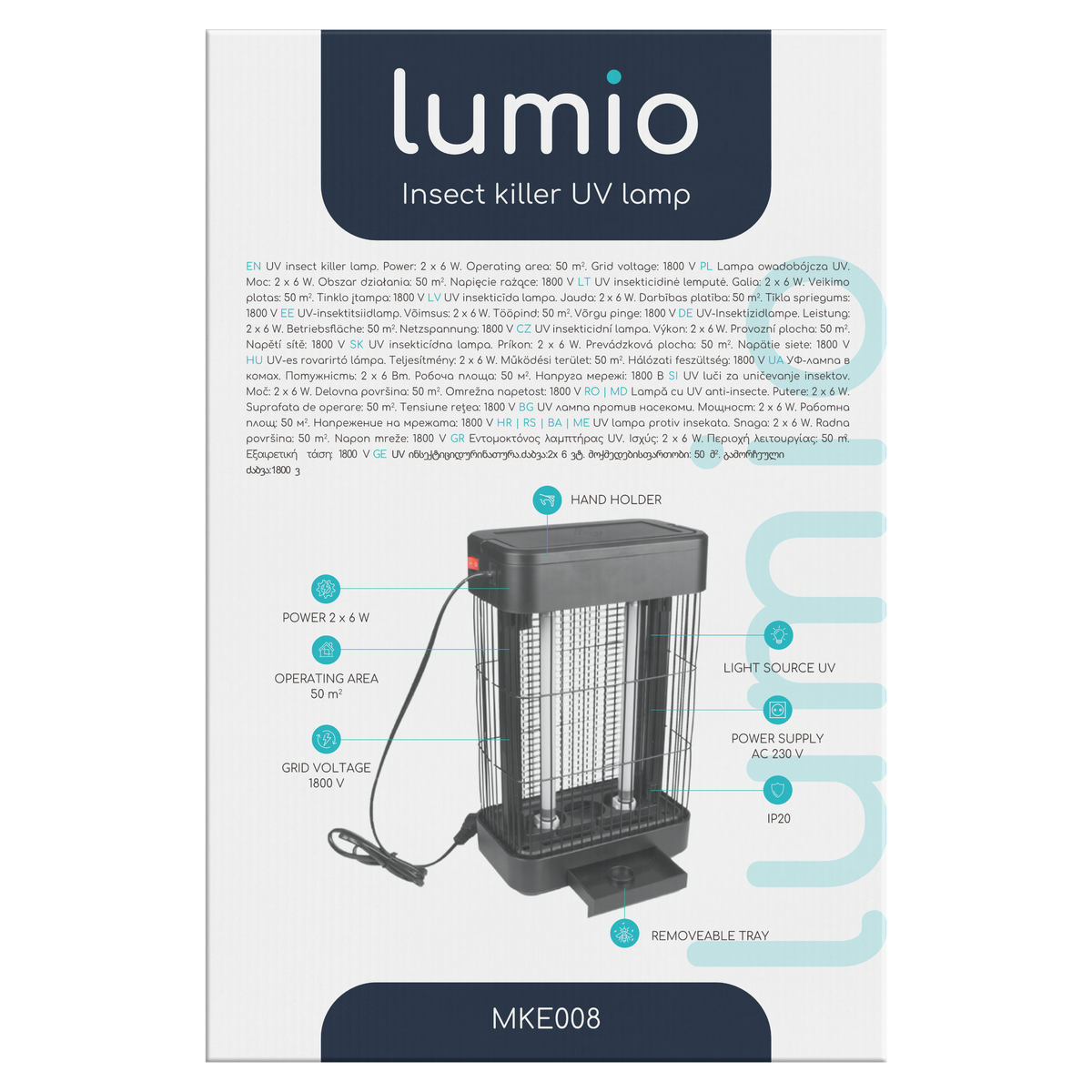 UV лампа против комари и насекоми Lumio MKE008 – 2×6W, до 50 м²