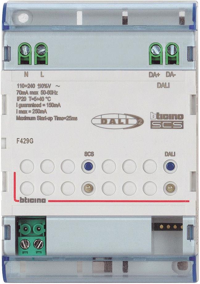Димер DALI2 1 канал 4 DIN модула My Home Bticino, BTICINO, F429G