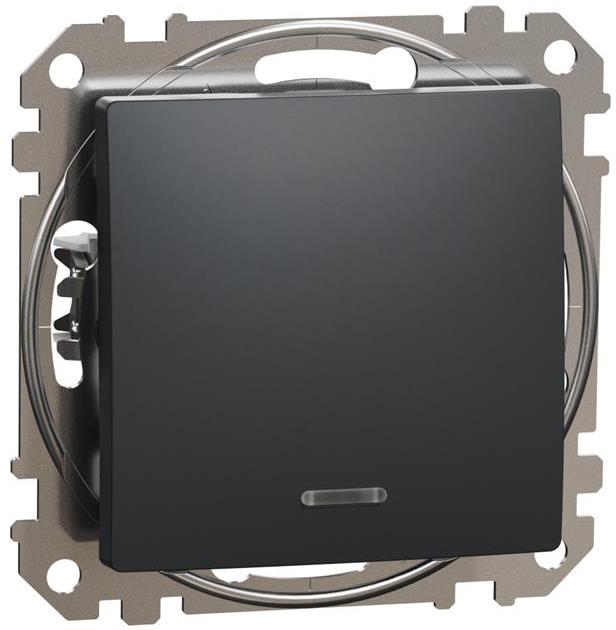 Кръстат ключ с подсветка цвят Антрацит Sedna SE, SCHNEIDER ELECTRIC, SDD114107L
