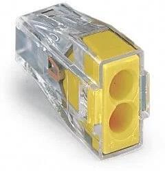 Бърза връзка Wago 2х1.5-2.5 mm2 (100бр.) жълта за твърд проводник, WAGO, 773-102