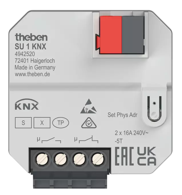 Модул входове/изходи SU 1x 16A 44х44mm KNX Theben, 4942520