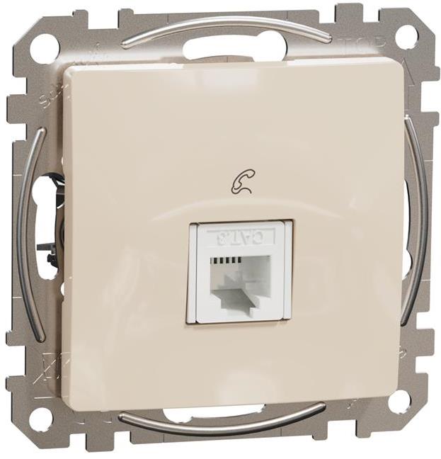 Розетка телефонна RJ11 цвят Крем Sedna SE, SCHNEIDER ELECTRIC, SDD112491