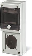 Табло за индустриални контакти и DIN модули IP66, UV, PG вход, серия BLOCK (4 DIN и 1х16A или 32A и 2хШуко) Scame-632.1530-000