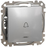 Бутон с подсветка и символ "звънец" цвят Алуминий Sedna SE, SCHNEIDER ELECTRIC, SDD113131L