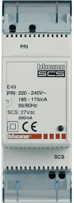 Модулно захранване BUS 230/27V 0.6A 2 модула My Home Bticino, BTICINO, E49