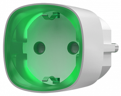 Адаптер Smart за контакт 1х Шуко 10A с мерител, бял, Socket Ajax, AJAX, 38209.34.WH1
