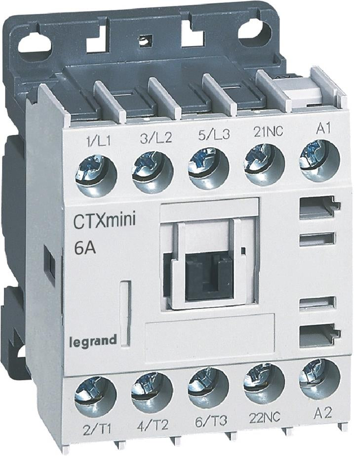 Контактор CTX3 mini 3P 2.2kW (6A AC-3) 1NC 230V 50/60Hz Legrand, LEGRAND НИСКО НАПРЕЖЕНИЕ, 417016