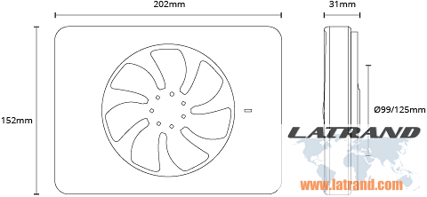 Вентилатор Intellivent ф100-120мм, цвят Бял, 134м3/ч, 5.5W, 21dB Fresh - V197276, FRESH & PAX