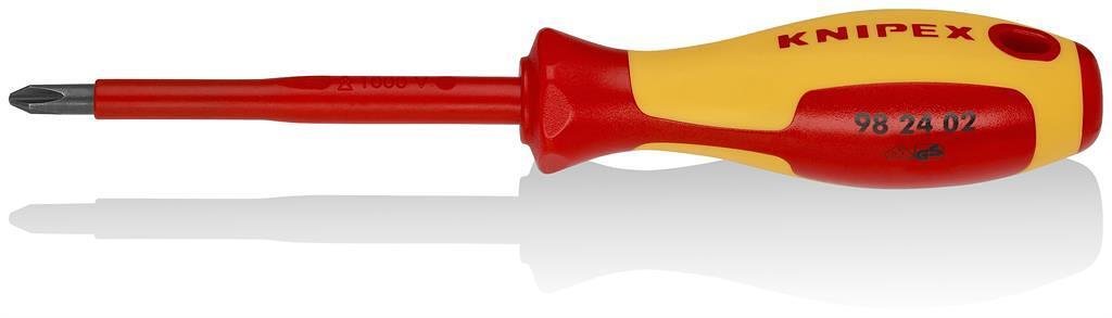 Отвертка PH 2, VDE 1000V жълто-червена ръкохватка 212мм, Knipex - K982402