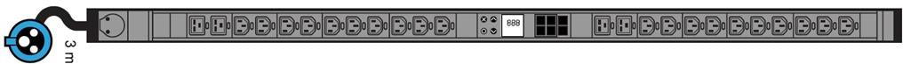 Разклонител iPDU Zero-U 18x C13 + 4x C19, със софтуерно мерене, кабел 3м и щепсел 2P+E 16A, Legrand, LEGRAND, 646012