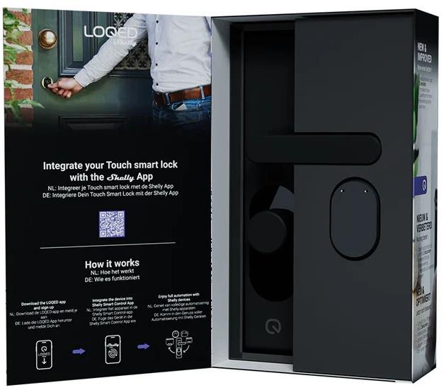 Брава за врата черна LOQED Touch Smart Lock 2S - 073916, SHELLY, LOQED Touch Smart Lock 2S B