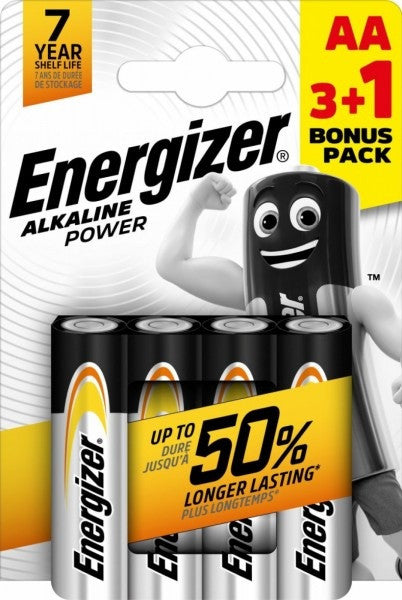 АЛКАЛНИ БАТЕРИИ ENR ALKALINE POWER AA 3+1 CHP4 ENERGIZER
