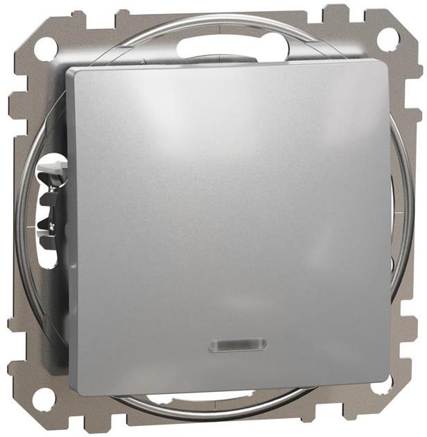 Бутон с подсветка цвят Алуминий Sedna SE, SCHNEIDER ELECTRIC, SDD113111L