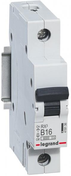 Автоматичен прекъсвач RX3 1P 16A крива В 6kA Legrand, LEGRAND НИСКО НАПРЕЖЕНИЕ, 419136