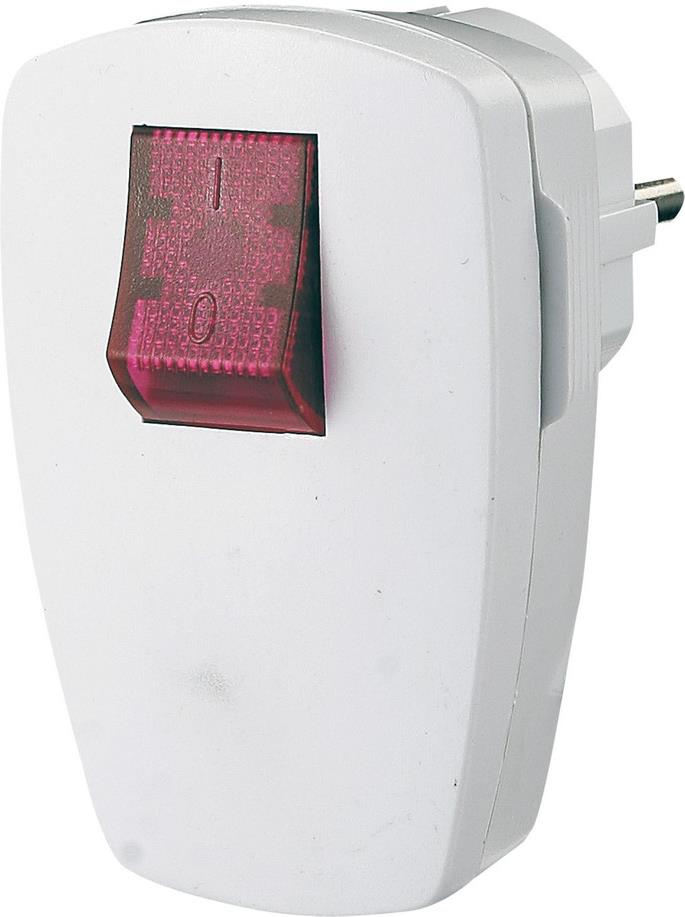 Щепсел бял със светещ ключ 16A GAO, 0795H