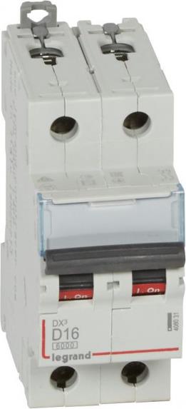 Автоматичен прекъсвач DX3 2P 16A крива D 6kA Legrand, LEGRAND НИСКО НАПРЕЖЕНИЕ, 408031