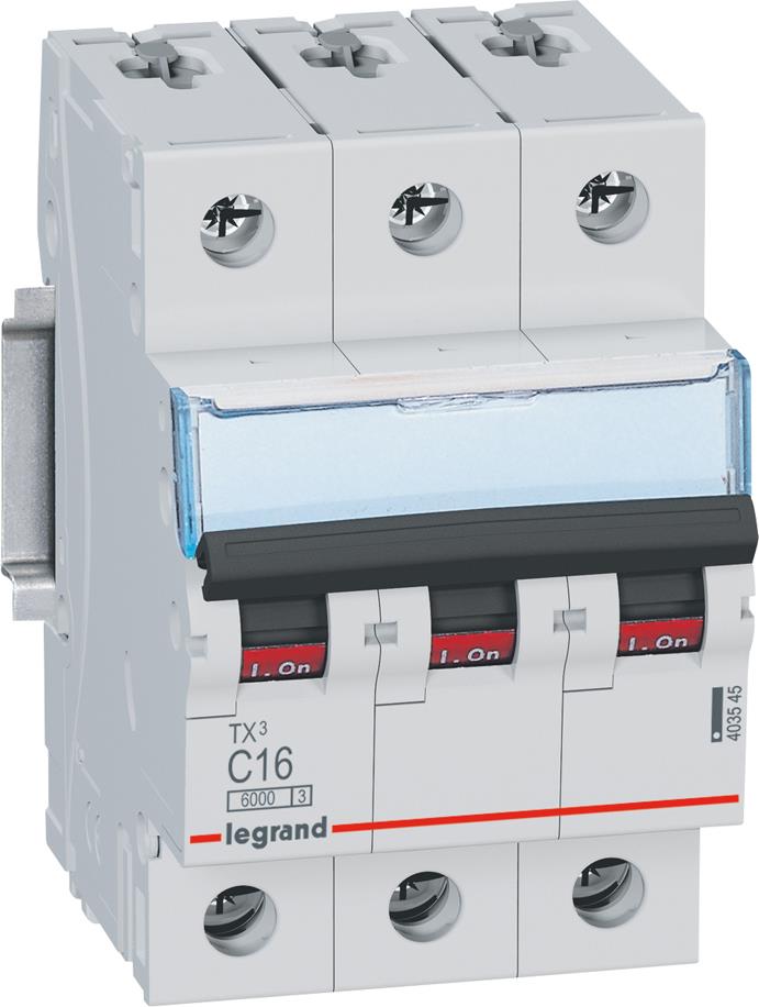 Автоматичен прекъсвач TX3 3P 20A крива С 6kA Legrand, LEGRAND НИСКО НАПРЕЖЕНИЕ, 403546