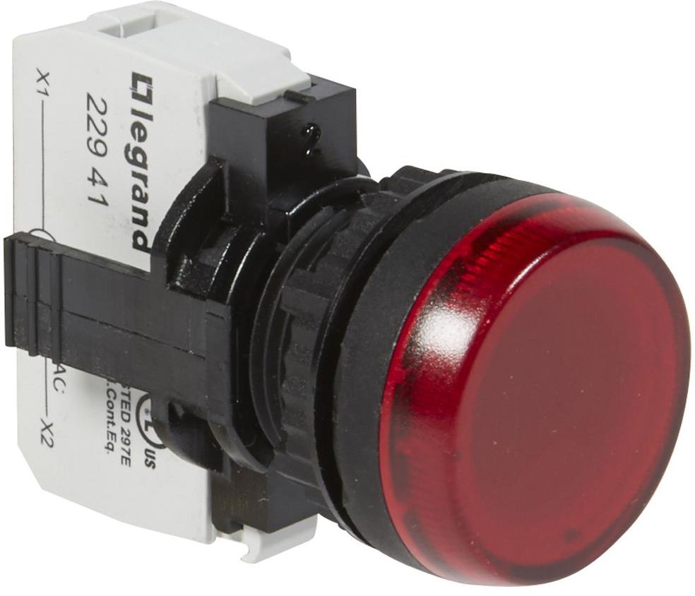 Сигнална лампа LED сглобена червена 230Vac Ø22mm Legrand, LEGRAND НИСКО НАПРЕЖЕНИЕ, 23791