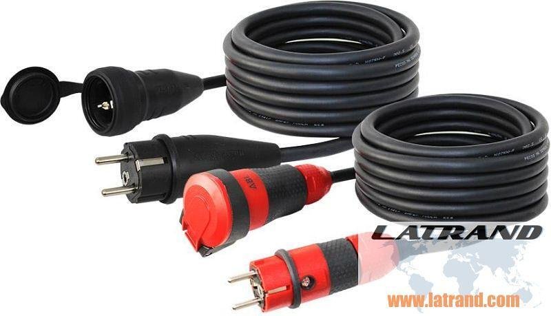 Удължител 5 метра черен кабел H05RN-F 3х1.5мм2 IP44 Commel C220-301