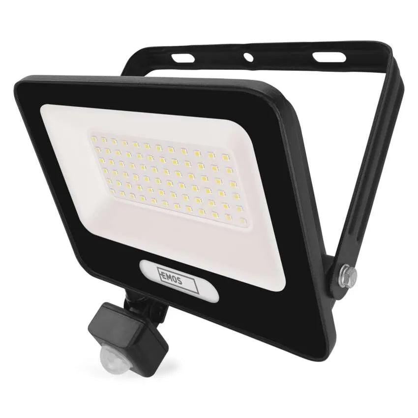 Прожектор LED 50W 4000K 5000lm 120° x 120° 20000h IP65 черен с датчик GLARO EMOS, ZS2344B