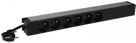 Разклонител PDU 19" 1U 6x ФРЕНСКИ стандарт, с кабел 3м и щепсел универсален 16A, Legrand, LEGRAND, 646805