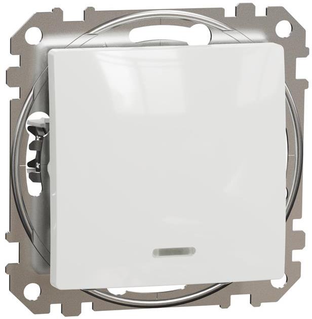 Бутон с подсветка цвят Бял Sedna SE, SCHNEIDER ELECTRIC, SDD111111L
