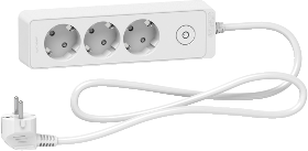 Разклонител бял 3 гнезда 1.5 метра /1.5mm2 и ключ серия UNICA SE, SCHNEIDER ELECTRIC, ST9431W