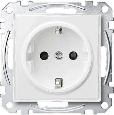 Контакт шуко с лицев панел и Д.З. цвят Активно бял System M Merten SE, SCHNEIDER ELECTRIC, MTN2300-0325