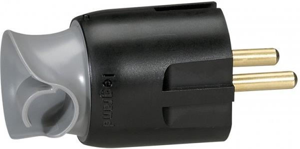 Щепсел сиво/черен Шуко/Фр.стандарт 2P+Т 360° изход на кабела 16A Legrand, LEGRAND, 50173