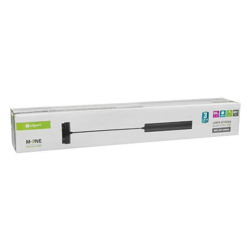 Висяща лампа с магнитен релсов плафон X-LINE, черна, 10 W, 800 lm, 4000 K, 30 см, DPM, MTL-SP-10W-B